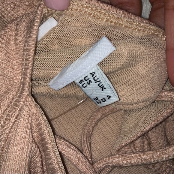 Princess Polly NEWTON MINI DRESS BEIGE Size 0 - Picture 7 of 7